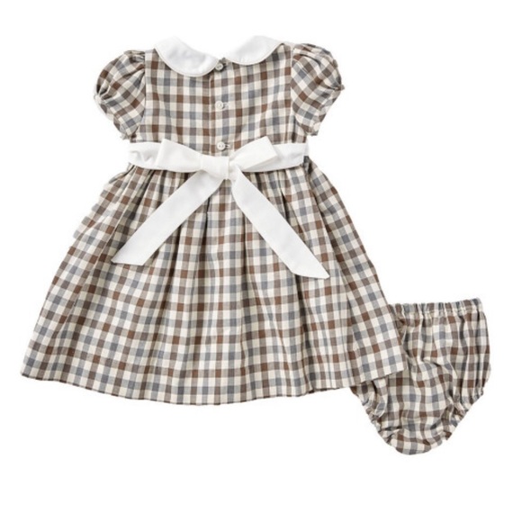 Edgehill Collection Plaid Peter Pan Collar Short Sleeve A-Line Dress - Picture 2 of 11
